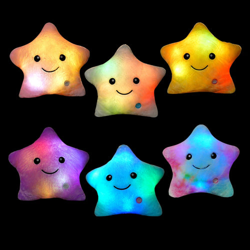 Load image into Gallery viewer, About 20CM Creative Luminous Star Plush Toys Lovely Glowing Colorful Stars Plushie Doll Led Light Toys for Children Girlfriend
