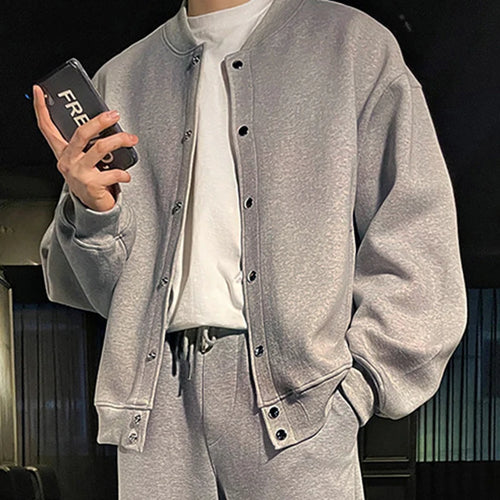 Load image into Gallery viewer, American Style Men's Jackets Round Collar Solid Color Casual Menswar Single Breasted Loose New Trendy Male Coats 9W1232
