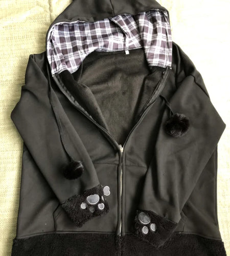 Japanese Zip Up Hoodie 2024 Women Clothing Cat Ear Hooded Sweatshirts for Women's Thicked Casual Fashion Hoodies Coats Y2k Tops