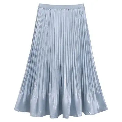 Load image into Gallery viewer, French Fashion Women Solid Elegant Festival Pleated Long Skirt Spring Summer Elastic High Waist Office Lady Skirts Popular Trend
