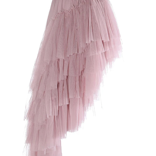 Load image into Gallery viewer, High Elastic Waist Blue Irregular Mesh Layers Cake Half-body Skirt Women Fashion Tide New Spring Autumn 2025 1DH9418
