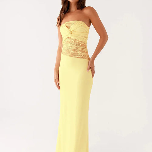 Load image into Gallery viewer, Off-shoulder Backless Sexy Maxi Dress Women Gown Fashion Patchwork See Through Lace Sleeveless Beach Long Dress 2025
