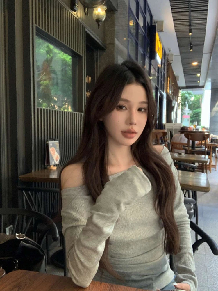 Sexy Hollow Out Grunge String Beads Shirts Femme Slim Y2k Aesthetic Solid Streetwear Cropped Tops Women Harajuku Grunge T-shirt