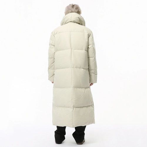 Load image into Gallery viewer, Simple Men&#39;s Down Jackets Stand Collar Long Single Breasted Casual Male Coats Solid Color Loose Overknee Menswear 9C9217
