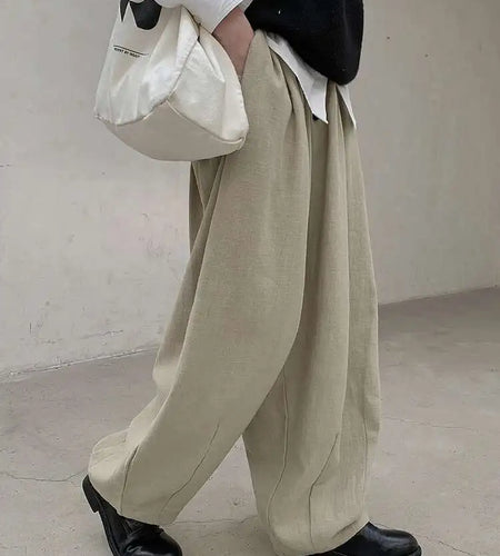 High Waist Khaki Button Pleated Brief Thick Long Wide Leg Pants New Trousers Women Fashion Tide Spring Autumn 2025 1DH8388