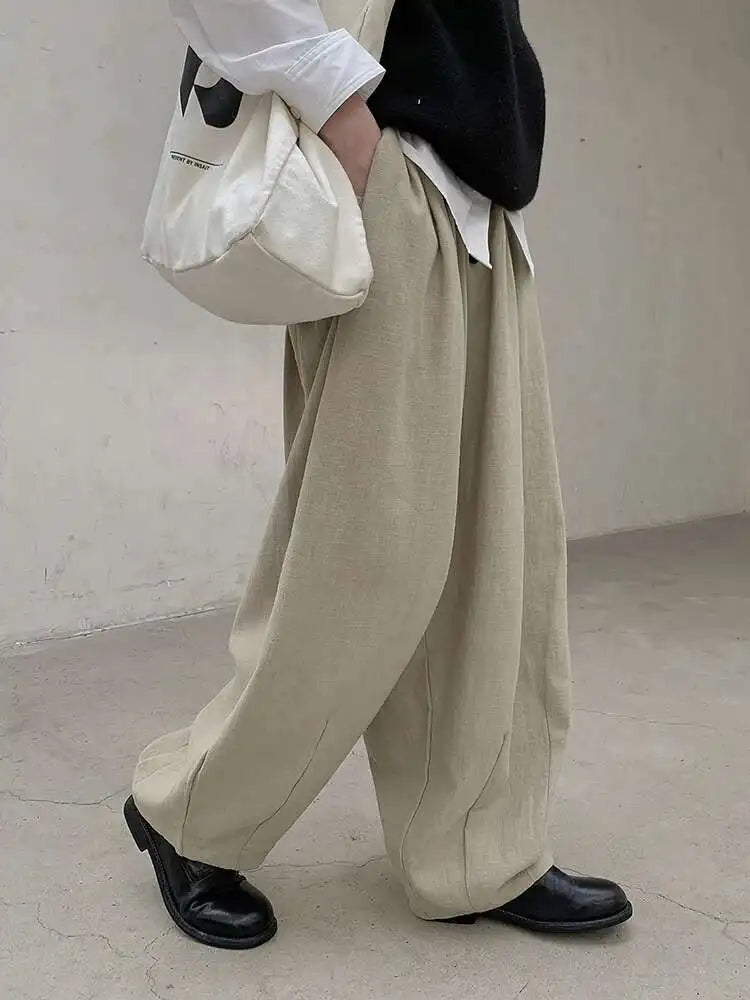 High Waist Khaki Button Pleated Brief Thick Long Wide Leg Pants New Trousers Women Fashion Tide Spring Autumn 2025 1DH8388