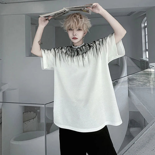 Load image into Gallery viewer, Men's T-shirts New Summer Round Neck Nail Bead Drawn Pattern Loose Male Short Sleeved Pullover Casual Menwear 9W1795
