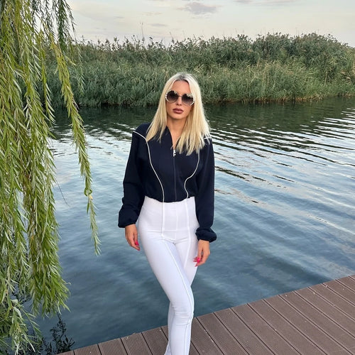 Load image into Gallery viewer, Fashion Autumn/Winter New 2025 Stretch Tight Jumpsuit Women Zipper Long Sleeve Casual Jumpsuit Outdoor Sports Rompers
