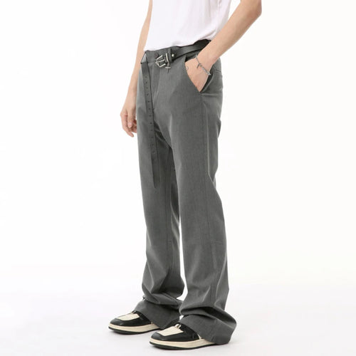 Load image into Gallery viewer, Korean Style Male Suit Pants Boot-cut Button Trousers Solid Color Straight Leg Men&#39;s Trousers New Summer Fashion 9C6587
