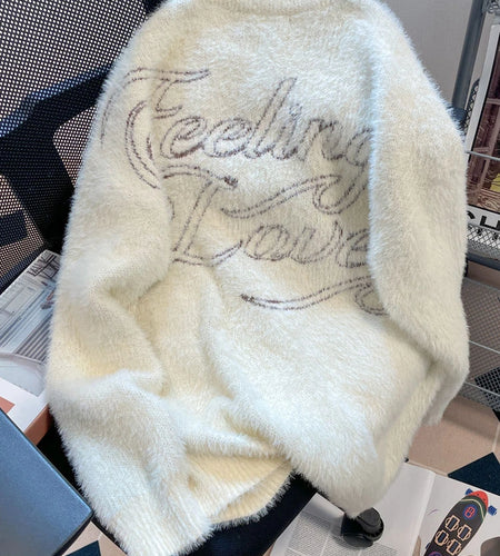 Y2k Aesthetic Vintage Baby Angel Streetwear Sweaters New Loose Knitted Pullover Harajuku Grunge Kawaii Casual Cute Pull Jumpers