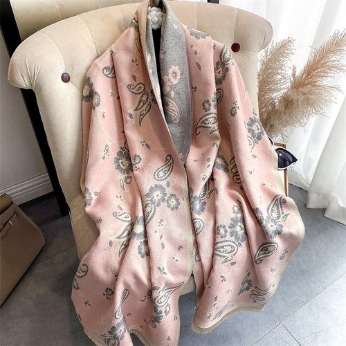 Load image into Gallery viewer, Warm Winter Scarf Cashmere Women Pashmina Design Print Shawls Wrap Female Thick Blanket Soft Bufanda Stoles Fashion
