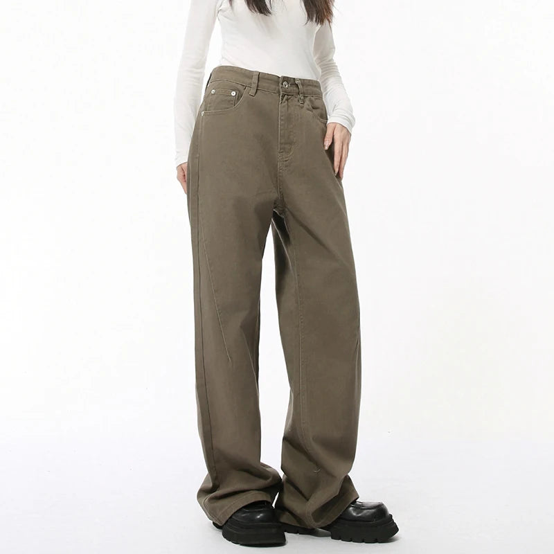 Men's fashion trend New denim pants Korean Minimalist Solid Color Cleanfit Straight Loose Jeans Trendy trousers 9C4539