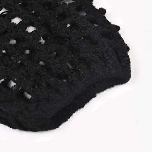 Load image into Gallery viewer, Women Black Knittng Hollow Out Big Size Long Dress New Round Neck Long Sleeve Fashion Tide Spring Autumn 2025 5WA10401
