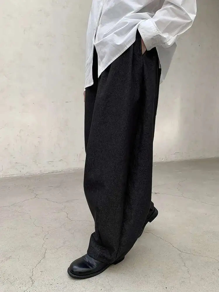 High Waist Blue Black Brief Long Casual Wide Leg Denim Pants New Trousers Women Fashion Tide Spring Autumn 2025 1DH8389