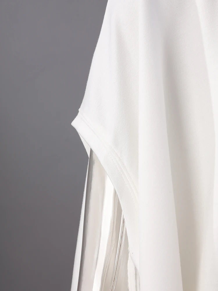 Women Black White Brief Big Size Casual Mini Dress New Round Neck Short Sleeve Fashion Tide Spring Summer 2025 1DH5840