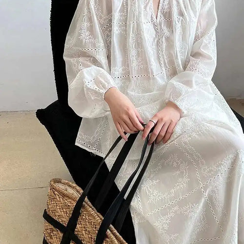 Load image into Gallery viewer, Lace Big Size Shirt Half-body Skirt Two Pieces Suit New Round Neck Long Sleeve Women Fashion Spring Autumn 2025 1DJ0062
