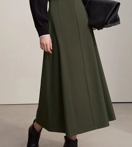 Women's Skirt 2025 Autumn New Minimalist Solid Color Loose Skirts For Women Medium To Long Versatile A-shaped Skirt12524019