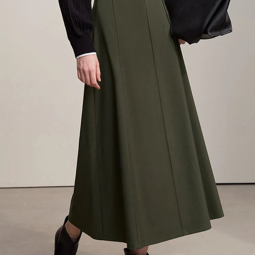 Women's Skirt 2025 Autumn New Minimalist Solid Color Loose Skirts For Women Medium To Long Versatile A-shaped Skirt12524019