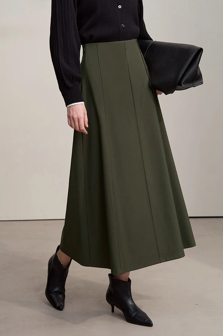 Women's Skirt 2025 Autumn New Minimalist Solid Color Loose Skirts For Women Medium To Long Versatile A-shaped Skirt12524019