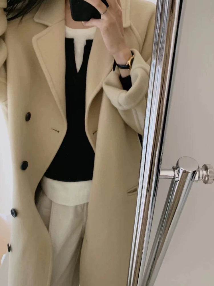 Y2k Aesthetics Fake Two Pieces Streetwear T-shirt Knitted Grunge Casual Loose Tshirt 2025 Autumn Harajuku Irregular Vintage Tops