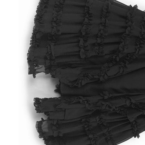 Load image into Gallery viewer, High Elastic Waist Black Irregular Ruffles A-line Half-body Skirt Women Fashion Tide New Spring Autumn 2025  1DJ1106
