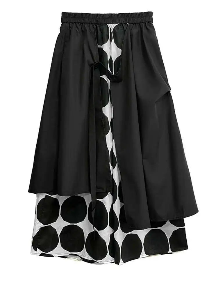 Big Size Black Dot Vest Wide Leg Pants Two Piece Suit New V-Neck Sleeveless Women Fashion Tide Spring Autumn 2025 1DJ1039