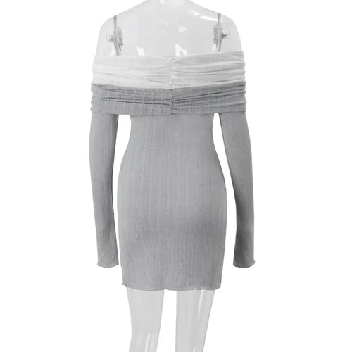 Load image into Gallery viewer, Off-shoulder Long Sleeve Sexy Mini Dress For Women Autumn New Strapless Backless Bodycon Club Party Sexy Dress Elegant
