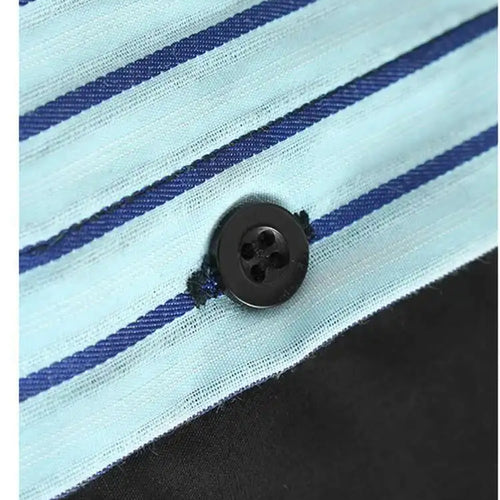 Load image into Gallery viewer, Women Black Striped Spliced Big Size Casual Blouse New Lapel Long Sleeve Shirt Fashion Tide Spring Autumn 2025 1DH6908
