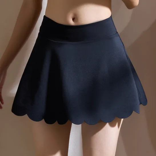 Golf Wear Women Workout Short Skirt Sporty Woman Gym Tennis Skirts Head Yoga Backless Bra Anti-Exposure Petal Pantskirt