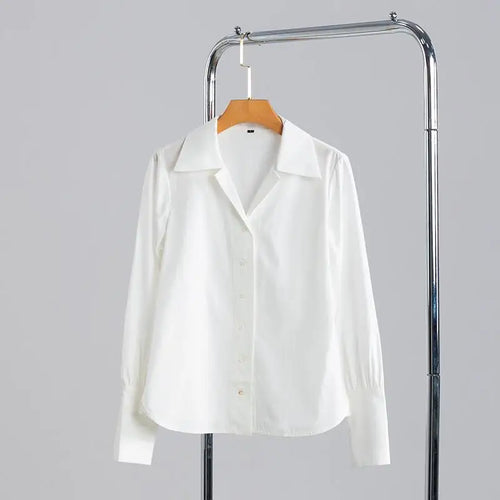 Load image into Gallery viewer, Korean Version Women White Single Breasted Shirt Autumn Winter Long Sleeve Elegant Versatile Festival Top New Streetwear Blouses
