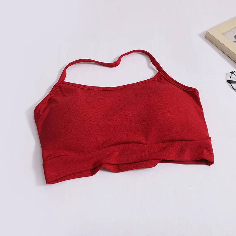 Korean Solid Elegant Sexy Club Sleeveless Short Halter Vest Women 2024 Fashion Backless Vacation Tops Casual Clothing Simplicity