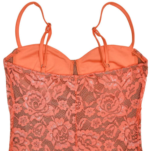 Load image into Gallery viewer, Floral Lace Sexy Maxi Dress For Women Orange Spaghetti Strap Sleeveless Backless Bodycon Club Party Long Dress Elegant
