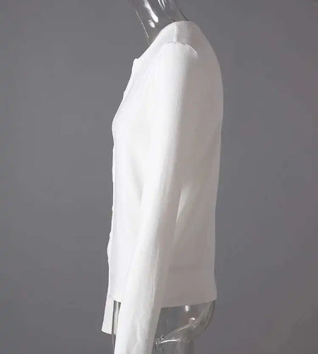 White Black Slim Elegant Knitting Cardigan Sweater O-Neck Long Sleeve Women New Fashion Tide Spring Autumn 2025 CPG2857