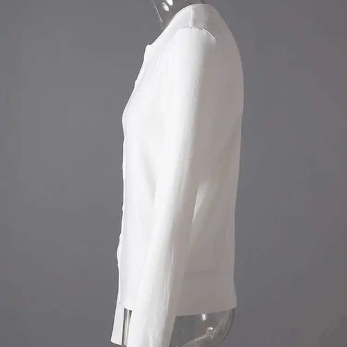 Load image into Gallery viewer, White Black Slim Elegant Knitting Cardigan Sweater O-Neck Long Sleeve Women New Fashion Tide Spring Autumn 2025 CPG2857
