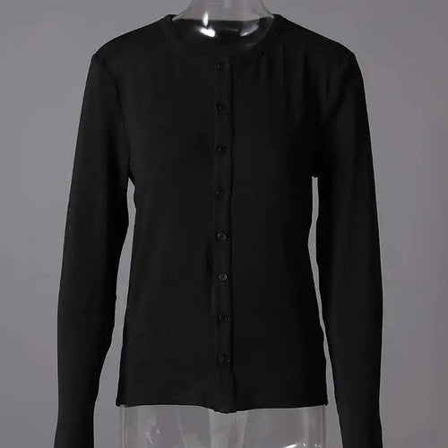 Load image into Gallery viewer, White Black Slim Elegant Knitting Cardigan Sweater O-Neck Long Sleeve Women New Fashion Tide Spring Autumn 2025 CPG2857
