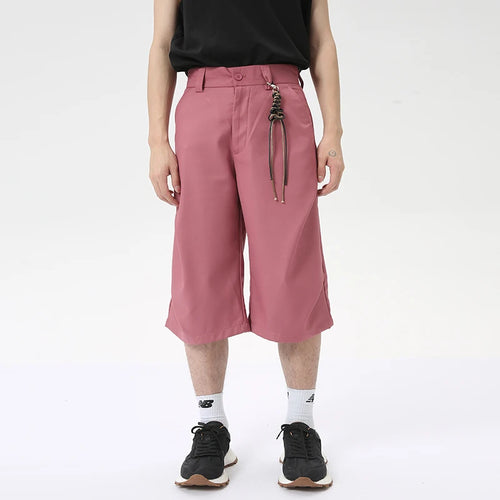 Load image into Gallery viewer, American Style Solid Color Men&#39;s Casual Shorts Straight Loose Wide Leg Male Sling Trousers New Trend Summer 9C6262
