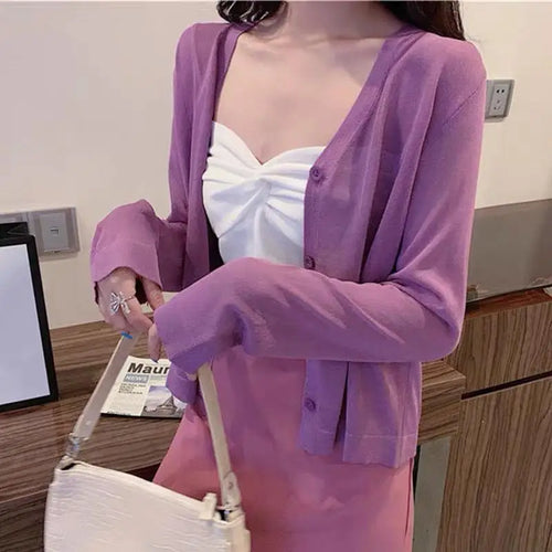 Load image into Gallery viewer, Sunscreen Clothes Womens Summer Coat Shirt Beach Sun Protection Clothing Outside Shawl Sun Protection Cardigan Cover Knit Jacket
