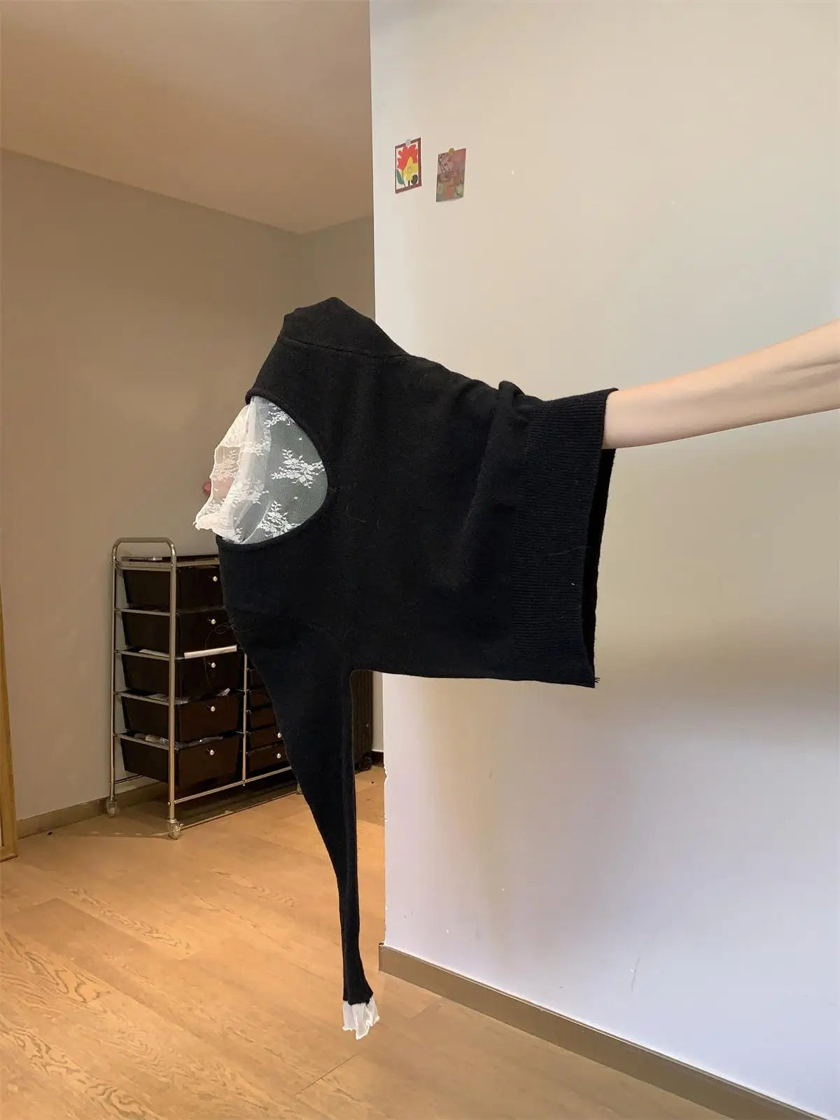 Autumn Winter New Solid Patchwork Lace Long Sleeved Knit Sweater Vintage Elegant Festival Half High Neck Pullover Slim Top Women