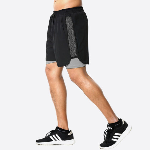 Load image into Gallery viewer, Men&#39;s Casual Shorts 2 in 1 Running Shorts Quick Drying Sport Shorts Gyms Fitness Bodybuilding Workout Built-in Pockets Short Men
