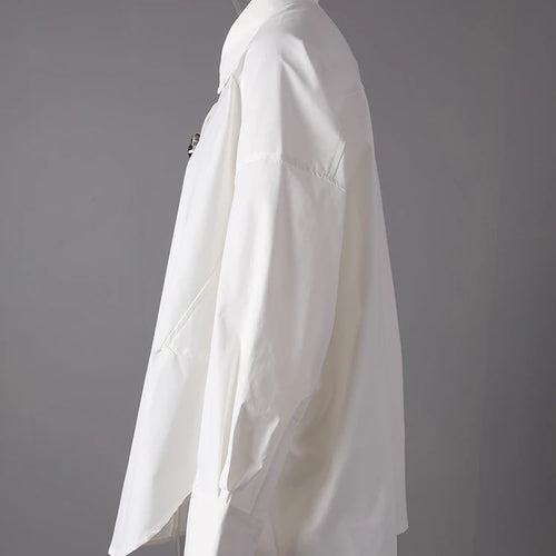 Load image into Gallery viewer, Women White Flower Button Big Size Casual Blouse New Lapel Long Sleeve Shirt Fashion Tide Spring Autumn 2025 1DJ0816
