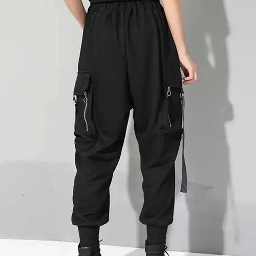 Load image into Gallery viewer, High Elastic Waist Black Pockets Zipper Harem Pants New Loose Fit Trousers Women Fashion Tide Spring Autumn 2025 1DF4688
