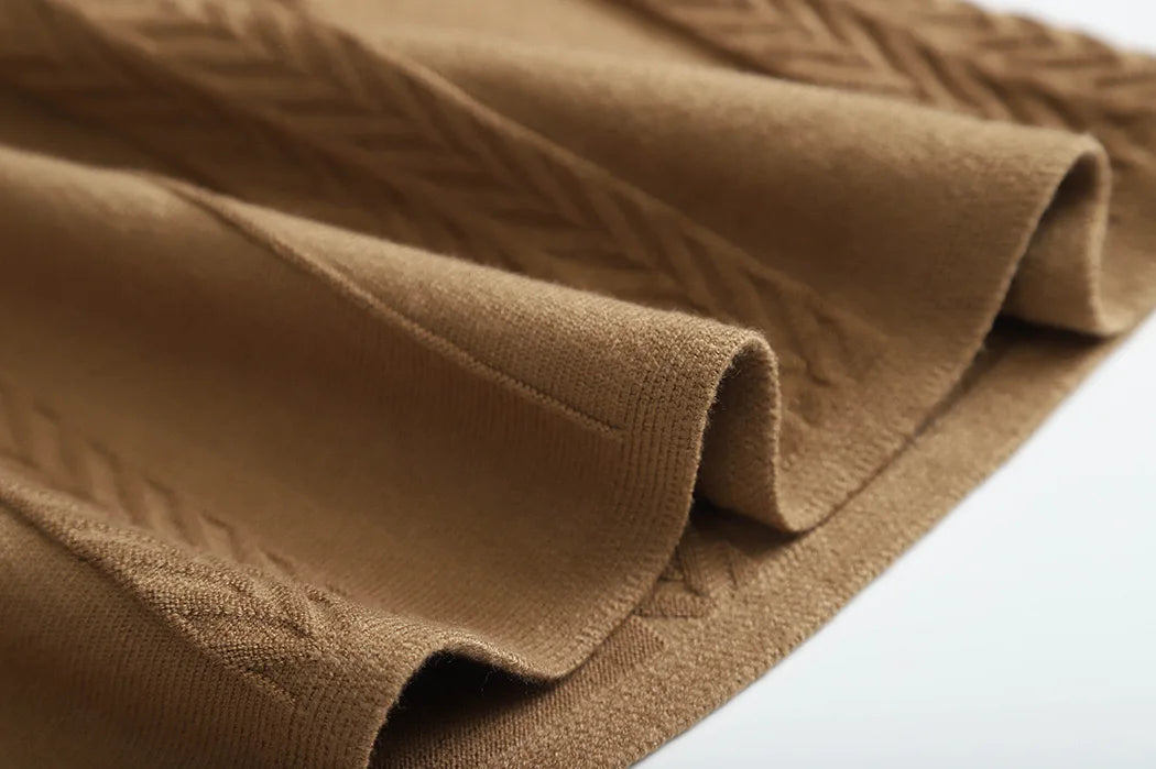 Korean Style Woman Solid New Elegant High Waist Knitted Skirt Autumn Winter Vintage Casual Simple Versatile Festival Party Skirt