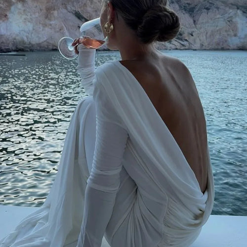 Load image into Gallery viewer, Elegant Long Sleeve Bodycon Party Club Evening Dress Women Sexy Backless SlimVestido Fashion Autumn/Winter New 2024
