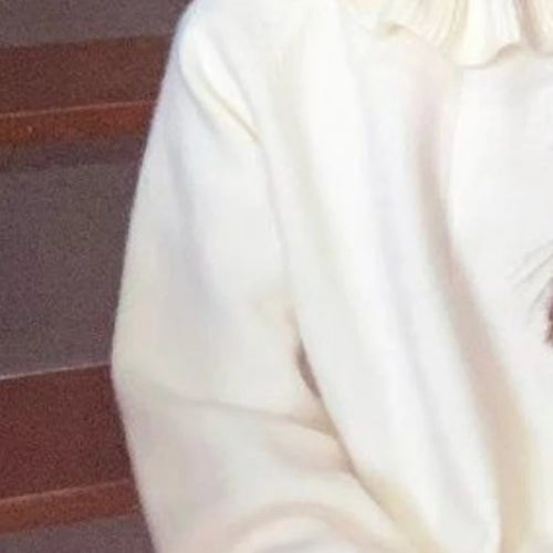 Load image into Gallery viewer, Sweet Ruffled Collar Solid Sweater Women Y2k Aesthetic Winter Loose Irregular Tops Harajuku Fairy Flare Sleeve Knitwear Jumper
