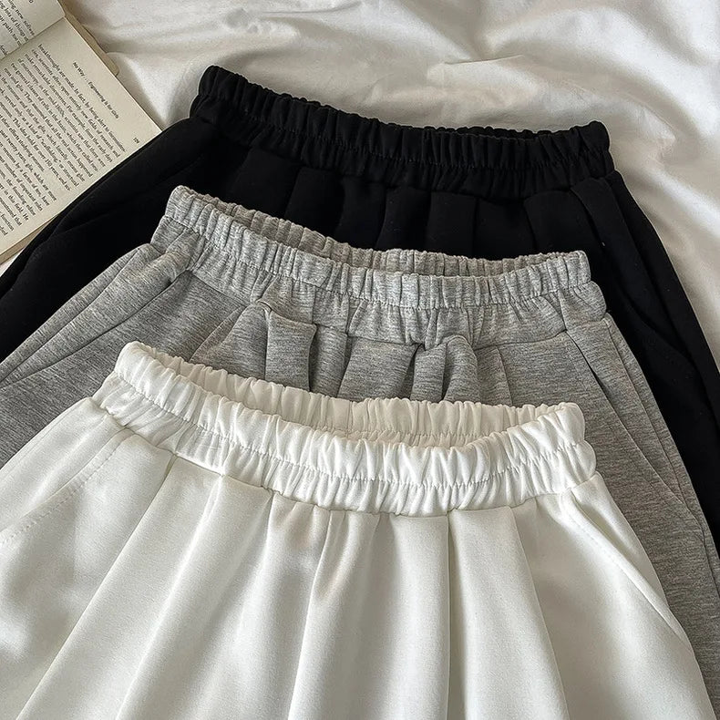 Black White High Waist Slim Mini Pleated Shorts 2024 Spring Summer Fashion Ladies Sweet Gray Lace Shorts For Women Clothes Trend