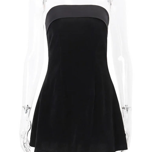 Load image into Gallery viewer, Strapless Backless Sexy Mini Dress Women Fashion With Zipper Off-shoulder Sleeveless A-line Bodycon Club Party Dress
