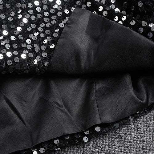 Load image into Gallery viewer, Women Black Irregular Hem Sequins Big Size Blazer New Lapel Long Sleeve Jacket Fashion Tide Spring Autumn 2025 CPG2606
