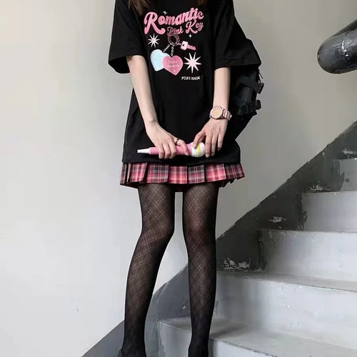Load image into Gallery viewer, Harajuku Y2k Egirl T Shirt Women Korean Style Love Heart Print Gothic Off Shoulder Tee Punk Graphic Top
