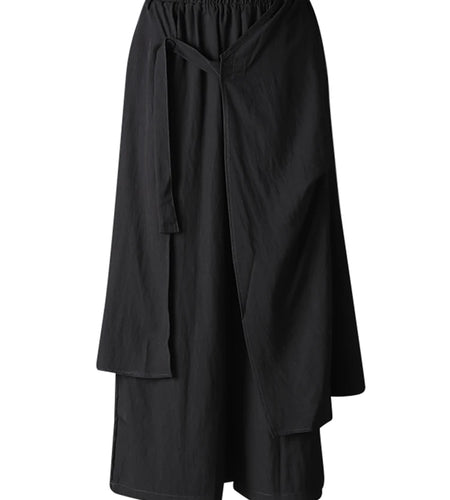 High Elastic Waist Button Irregular Spliced Wide Leg Pants New Trousers Women Fashion Tide Spring Autumn 2025 CPG3175