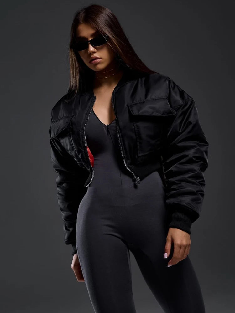 Autumn/Winter Long Sleeve Zipper Skinny Jumpsuit Women Elastic Tight Flare Playsuit Female Fashion Casual Sports Rompers